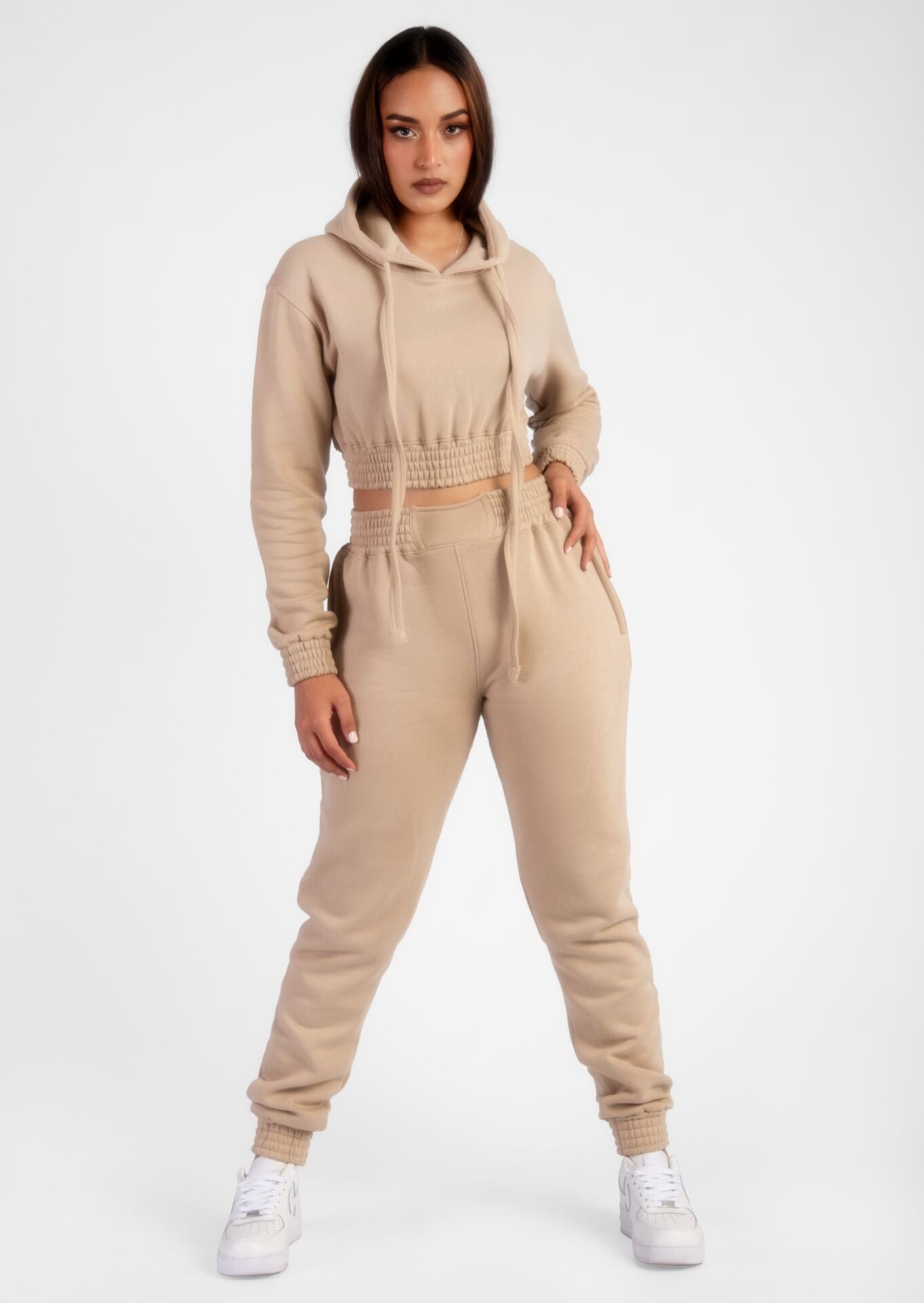 Nude Elasticated Hoodie Loungewear Set Miss Liberty